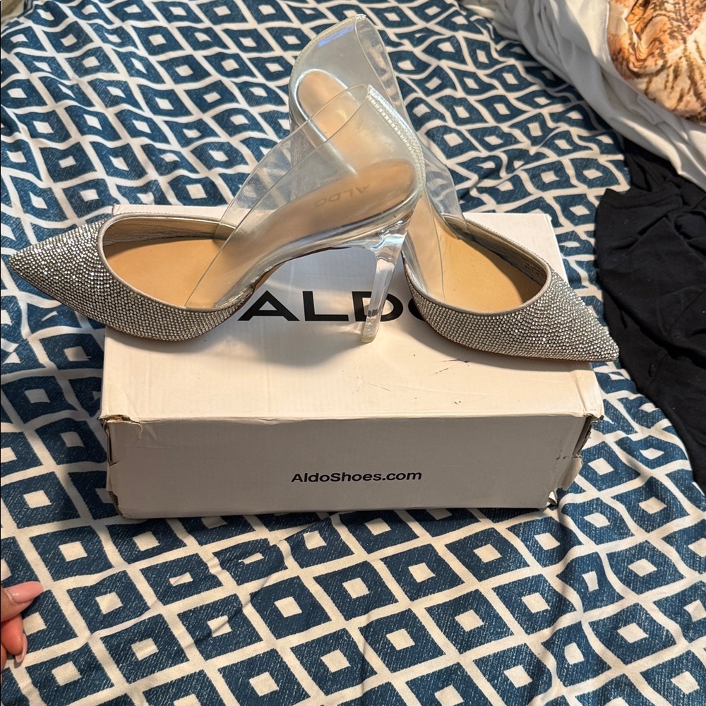 Aldo Sparkling Silver Heels